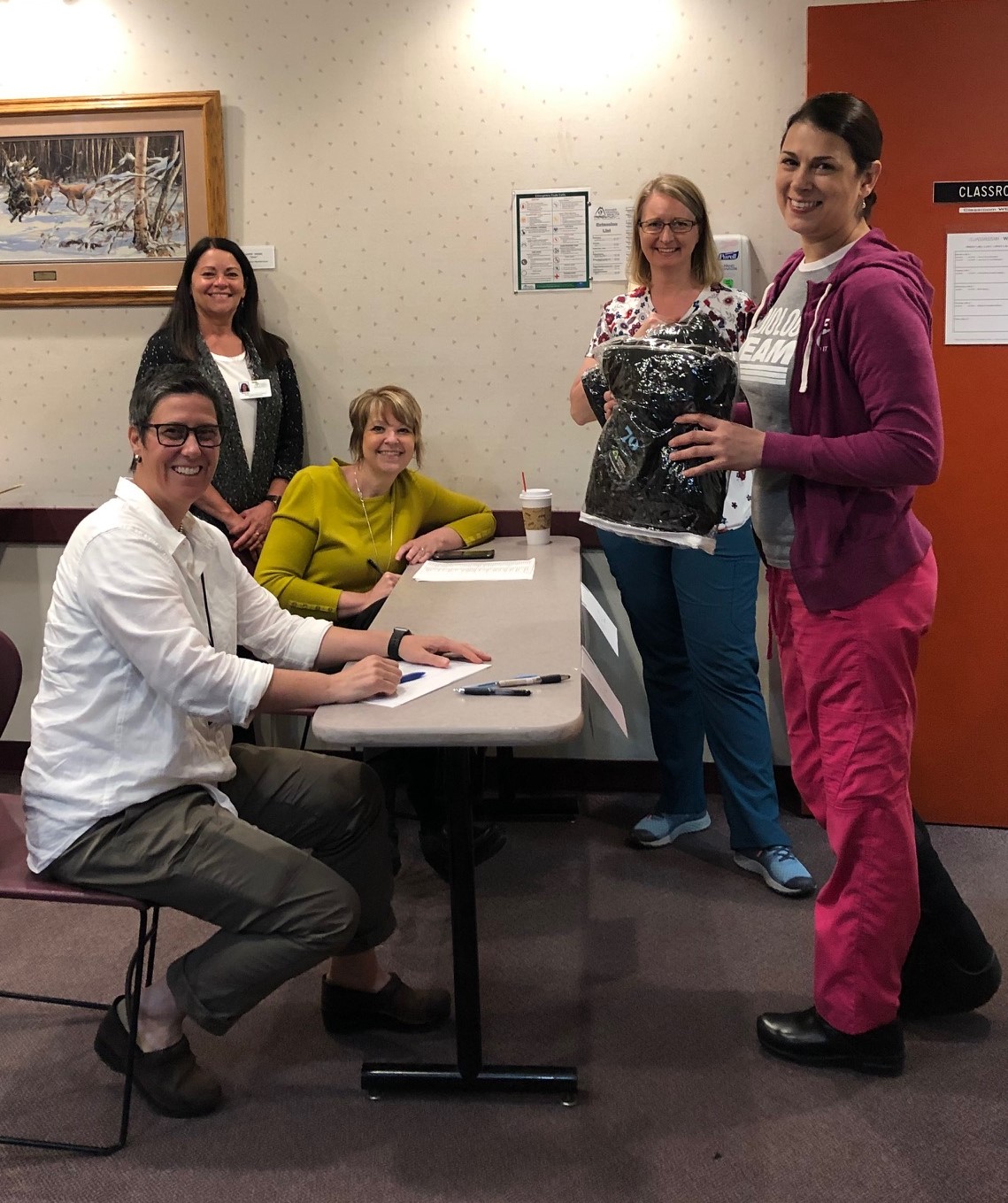 Monday 5.13.19 Employee Gift Distribution - Sheryl, Shannon, Tracy, Franci and Aimee